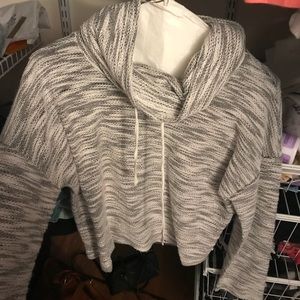 cowl neck crop sweater